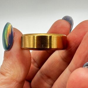 Size 13 brushed gold tone metal Men's fashion ring/wedding band